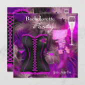 Invitation Bachelorette Fête Chaussures Hi Talons Bottes Cors (Devant / Derrière)