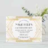 Invitation Bachelorette Fête de l'mariée Art déco des années (Debout devant)