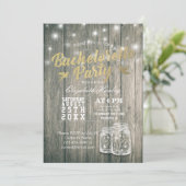 Invitation Bachelorette Fête des mariées Bois rustique Mason  (Debout devant)