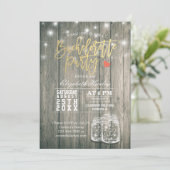 Invitation Bachelorette Fête des mariées Bois rustique Mason  (Debout devant)