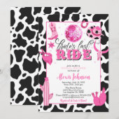 Invitation Bachelorette/Fête des mariées Dernier Ride de la m (Devant / Derrière)