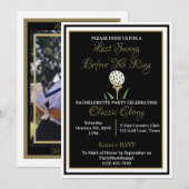 Invitation Bachelorette Fête des mariées Golf Black Gold (Devant / Derrière)
