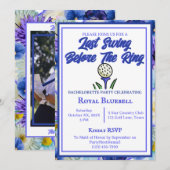 Invitation Bachelorette Fête des mariées Golf Blue Flowers (Devant / Derrière)