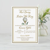 Invitation Bachelorette Fête des mariées Golf Gold & White (Debout devant)