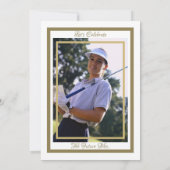 Invitation Bachelorette Fête des mariées Golf Gold & White (Dos)