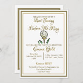 Invitation Bachelorette Fête des mariées Golf Gold & White (Devant / Derrière)