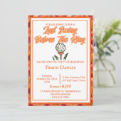 Invitation Bachelorette Fête des mariées Golf Peach Orange (Debout devant)
