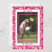 Invitation Bachelorette Fête des mariées Golf Rose (Dos)