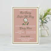 Invitation Bachelorette Fête des mariées Golf Rose Gold (Debout devant)