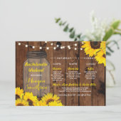 Invitation Bachelorette Fête des mariées Itinéraire Jar Sunfl (Debout devant)