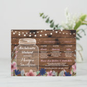 Invitation Bachelorette Fête des mariées Itinéraire Jar Wood (Debout devant)