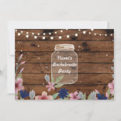 Invitation Bachelorette Fête des mariées Itinéraire Jar Wood (Dos)