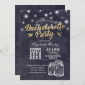 Invitation Bachelorette Fête des mariées Mason Jar Éclairages (Devant / Derrière)