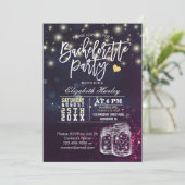 Invitation Bachelorette Fête des mariées Mason Jar Lumières (Debout devant)