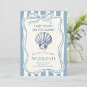 Invitation Bachelorette Fête Florale Coquille Bleue (Debout devant)