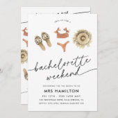 Invitation Bachelorette Fête Week-end Plage Itinéraire d'été (Devant / Derrière)