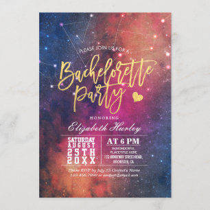 Invitation Bachelorette fêtes étoiles Sky Galaxy Constellatio