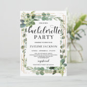 Invitation Bachelorette feuillage succulent rustique (Debout devant)