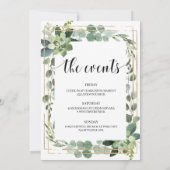 Invitation Bachelorette feuillage succulent rustique (Dos)