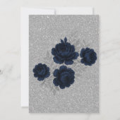 Invitation Bachelorette Feuille Marine Blue & Silver (Dos)