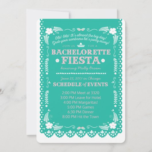 Invitation Bachelorette Fiesta (Devant)