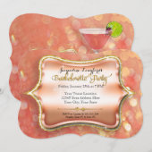 Invitation Bachelorette Fille's Night Out Party Martini Glass (Devant / Derrière)