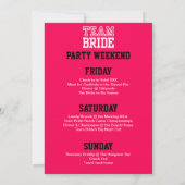 Invitation Bachelorette Filles Week-end Hot Rose (Dos)