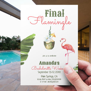 Invitation Bachelorette finale flamingle rose Palm Springs