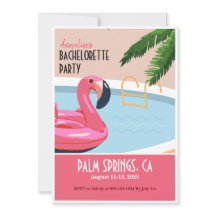 Invitation Bachelorette Flamant rose rose