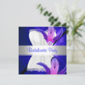 Invitation Bachelorette Fleur Bleu (Debout devant)