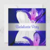 Invitation Bachelorette Fleur Bleu (Devant)