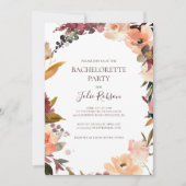 Invitation Bachelorette Florale Bourgogne (Devant)