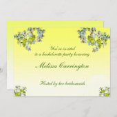 Invitation Bachelorette Florale Jaune (Devant / Derrière)