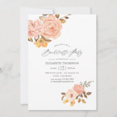 Invitation Bachelorette florale rose et or (Devant)