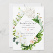 Invitation Bachelorette florale tropicale luxuriante (Devant)