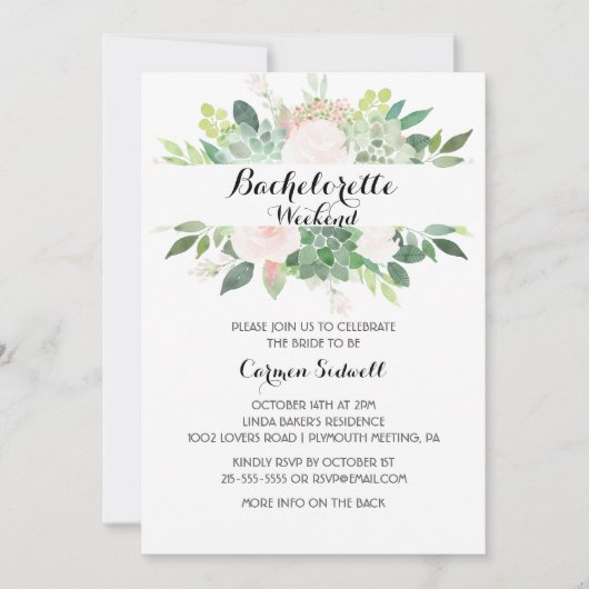 Invitation Bachelorette florale tropicale moderne (Devant)
