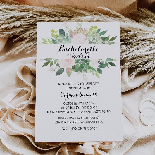Invitation Bachelorette florale tropicale moderne