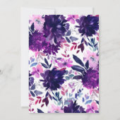 Invitation Bachelorette florale violet enchantée (Dos)