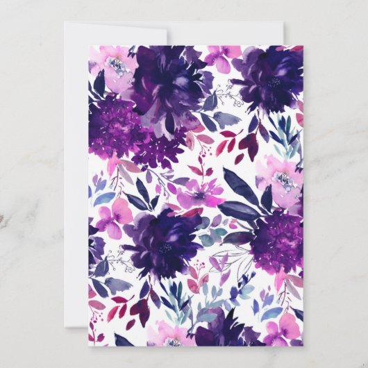 Invitation Bachelorette florale violet enchantée (Dos)