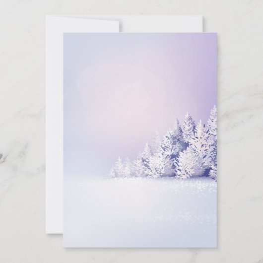 Invitation Bachelorette Forêt Paysager d'hiver Violet (Dos)