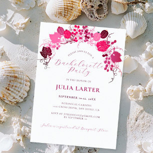 Invitation Bachelorette française Floral Berry