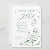 Invitation Bachelorette Girls Gone Mild Script Green Drake (Devant)