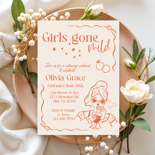 Invitation Bachelorette Girls Gone Mild | Spa Bohè