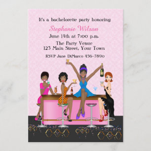 Invitation Bachelorette Girl's Night Out, Afro-Américaine