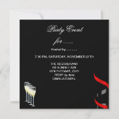 Invitation Bachelorette Girls Night Out Red Zebra Champagne (Dos)