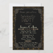 Invitation Bachelorette Gold Art Déco (Devant)