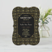 Invitation Bachelorette | Gold Black 1920 Art Déco (Debout devant)