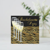 Invitation Bachelorette Gold Champagne Noir (Debout devant)