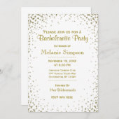 Invitation Bachelorette | Gold Confetti (Devant / Derrière)