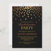 Invitation Bachelorette Gold & Copper Confetti (Devant)